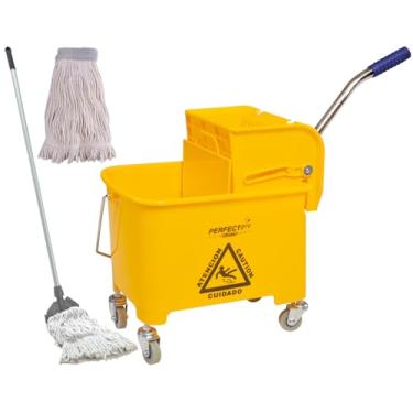Imagem de Balde Carrinho De Limpeza Com Espremedor 20l Doblô Kit Básico Com Esfregão Perfect Pro Condor