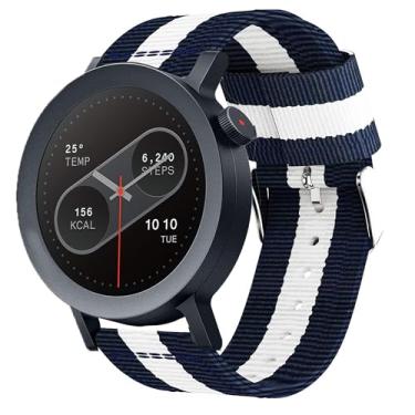 Imagem de Lamshaw Compatível com pulseiras CMF Watch Pro 2, pulseira de substituição de tecido de nylon de 22 mm, smartwatch Pro 2 (azul, branco e azul, pulseira de tamanho de 22 mm)