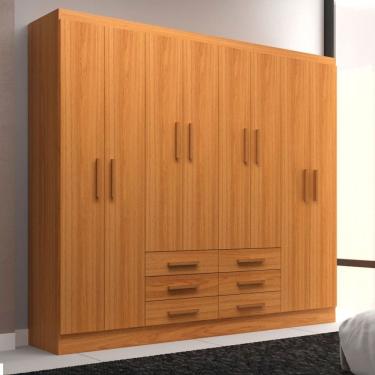 Imagem de Guarda-Roupa Casal Paris 8 Portas 6 Gavetas Cinamomo - Evidencia Móveis
