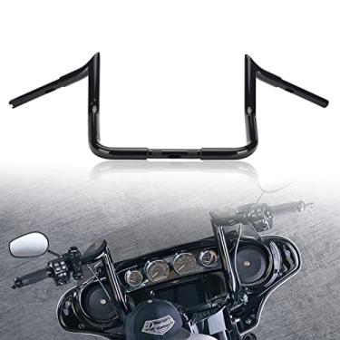 Imagem de LKV Guidão Rise Ape Hangers De 14'' Com 1-1/4" Diâmetro, Preto Brilhante, Compatível Harley Touring, Modelos Street Glide E Electra Batwing, 1986-2021