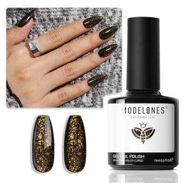 Imagem de modelones Esmalte Em Gel Preto, Camaleão Holográfico De 15 Ml, Brilho Arco-Íris, Glitter, Imersão, Led, Primavera, Arte, Faça Você Mesmo, Presente Salão Para Mulheres