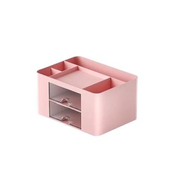Imagem de Organizador Porta Caneta de Mesa Escritorio com 2 Gavetas(rosa)
