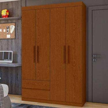 Imagem de Guarda-roupa Solteiro Zeus 4 Portas 2 Gavetas Frassino - Móveis Lopas