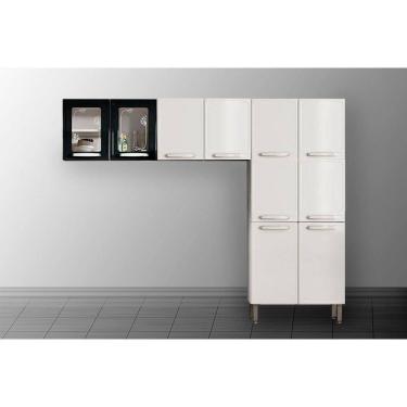 Imagem de Cozinha Modulada Bertolini Evidence 3 Peças (2Aéreos+1Paneleiro) CPT58 Branco/Preto-Bertolini