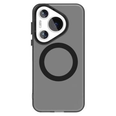 Imagem de LTLMYDAM Capa fina para Huawei Pura 70 Ultra/70 Pro/70 Pro+/70, capa de telefone transparente com sucção magnética, fosco antiamarelamento, proteção contra quedas, preta, 70 Ultra