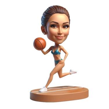 Imagem de Bobblehead de jogador de basquete feminino feito à mão da sua foto, presente ideal para amigos amantes de esportes, lembrança exclusiva da vitalidade atlética