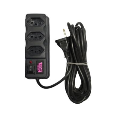 Imagem de Filtros de energia de voltagem dupla para cabos longos, soquetes de plugue tripolares com fusível (FILTRO 3T 3 METROS - NR-137)