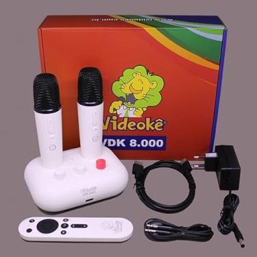 Imagem de Aparelho Videokê Vdk8000 C/ 200 Canções 2 Microfone Sem Fio