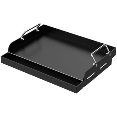 Imagem de MixRBBQ Chapa Antiaderente Para Grelha A Gás, 17" X 13" De Aço Carbono, Inserção Churrasco, Grande Superfície Plana, Acessórios Cozinha Ao Ar Livre, Acampamento, Festas E Churrascos
