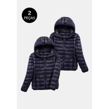 Imagem de Kit 2 Jaquetas Puffer La'Oase Feminina Bobojaco com Bolsos e Capuz Removível Feminino-Feminino
