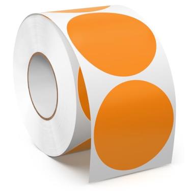 Imagem de Meitaat Rolo de adesivos de círculo laranja de 5 polegadas, 500 peças, etiquetas autoadesivas de vinil redondas com codificação de cores, à prova d'água, para venda de negócios, escola, escritório