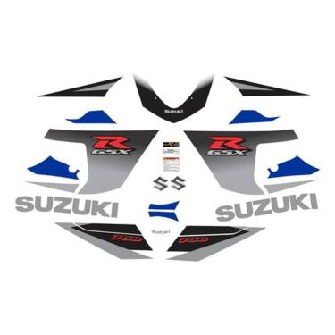 Imagem de Kit Adesivos Carenagem Suzuki Gsxr 750 2005 Azul E Preta