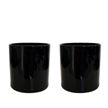 Imagem de Kit 2 Copos de Vidro Whisky Preto 230 ml