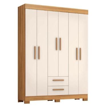 Imagem de Guarda Roupas Casal 6 Portas 2 Gavetas Libano Madeirado - NOTÁVEL MÓVE