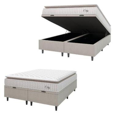 Imagem de Cama Box Baú Colchão Queen Molas Ensacadas City Pillow - HELLEN ESTOFA