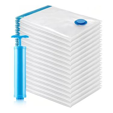 Imagem de Kit 10 Saco A Vácuo Pequeno Organizador Roupas Mala Viagem com Bomba