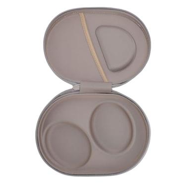 Imagem de Heayzoki Caixa de Fones de Ouvido de Concha Dura, Bolsa de Armazenamento de Viagem de Couro PU à Prova de água Com Bolso Interno, Recursos à Prova de Choque, Ajuste para Os Fones de (Cinza)