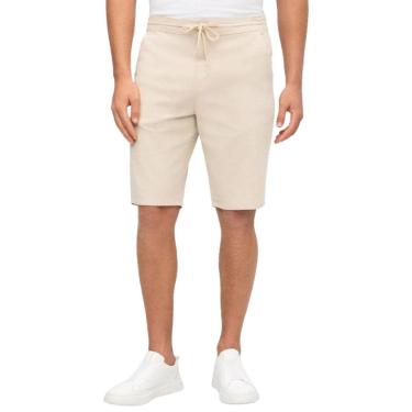 Imagem de Bermuda Sarja Hangar 33 Jogger Com Cadarço Bege Marfim Tam. 50-Masculino