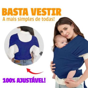 Imagem de Sling de Vestir Pre Pronto Bebe Canguru Carrega Bebe Confortável - Var