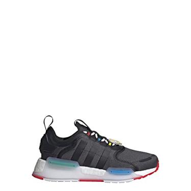 Imagem de adidas Tênis infantil masculino NMD_V3 com cadarço casual - preto, Cinza Six/Core Black/Cloud White, 17