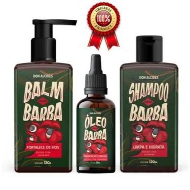Imagem de Kit shampoo + balm + óleo para barba don alcides guaraná