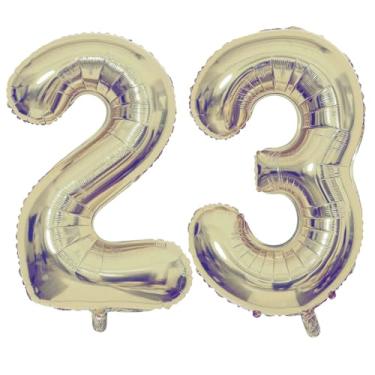 Imagem de Champagne Gold 23 Number Balloons, 40 Inch Giant Number 23 Balloons Foil Mylar Helium Light Gold Number Balloons for 23th Birthday Party Supplies Anniversary Event Celebration Decorations