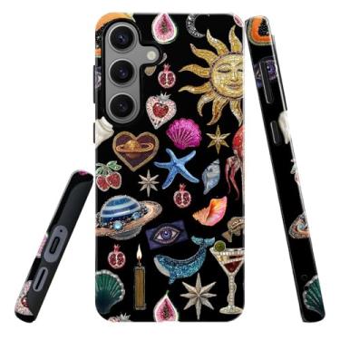 Imagem de DAIZAG Capa para Samsung Galaxy S24 Plus, capa de proteção de nível militar, colagem de frutas e conchas de tubarão estética (brilhante)