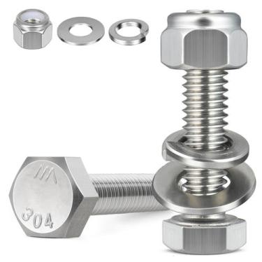 Imagem de Conjunto de parafusos de cabeça hexagonal BNUOK 304 em aço inoxidável 