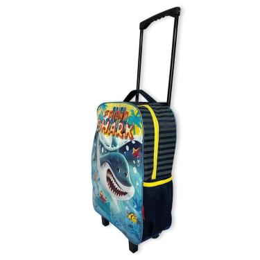 Imagem de Kit Mochila Infantil Escolar Com 3 Peças Tubarão Amarela