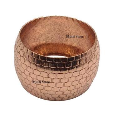 Imagem de KIT 06 Argola Porta Guardanapo Anel Argola Laminada Rose Gold Metal Lu