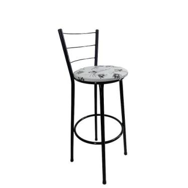 Imagem de Kit banqueta alta para cozinha gourmet americana preta - FortMix, Bran