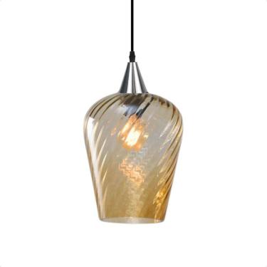 Imagem de Pendente Taschibra Monalisa G Rigato Âmbar E27 Bivolt Prata