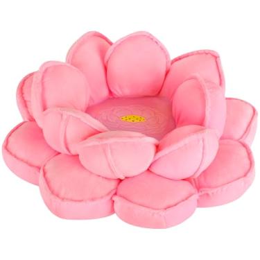 Imagem de Almofadas de chão de flor de lótus, almofada grande inspirada no design de flor de lótus, assentos decorativos para sala de estar, quarto e lounge, almofada de chão lavável macia para relaxamento e