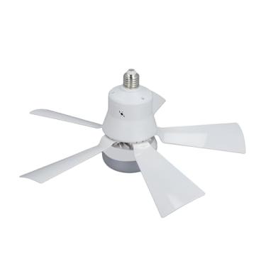Imagem de Akozon 15.7in Luz do Ventilador de Teto de Parafuso Diminuído Com Controle Remoto - Base E26, Temperatura de Cor Ajustável e Velocidade do Ventilador, Ideal para Garagem, Banheiro, Quarto e Cozinha