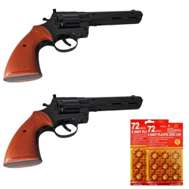 Imagem de Kit 2 Revólveres de Brinquedo com 144 Discos de Espoleta – Estilo Faroeste Nostálgico