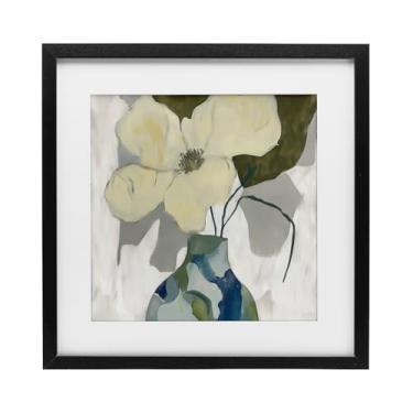 Imagem de Stupell Industries Estampa emoldurada preta Boho Modern Petals Under Glass por Elara Yasna, 40,6 x 40,6 cm