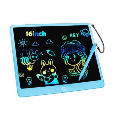 Imagem de Tabuleta de escrita LCD, quadro de desenho colorido de 40,6 cm, essenciais de viagem para crianças, brinquedos infantis para meninas de 3, 4, 5, 6, 7, 8 anos, meninos - presentes de Natal e
