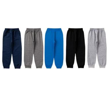 Imagem de Kit 5 Calças Moletom Infantil Unisex Masculino Feminino - Cleomara, 3,