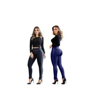 Imagem de Kit 2 Calça Legging Montaria Cirrê empina bumbum Cirre - WM,  GG