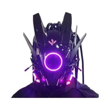 Imagem de Máscara Cyberpunk De Halloween Com Luzes Redondas Para Festas, Festiva
