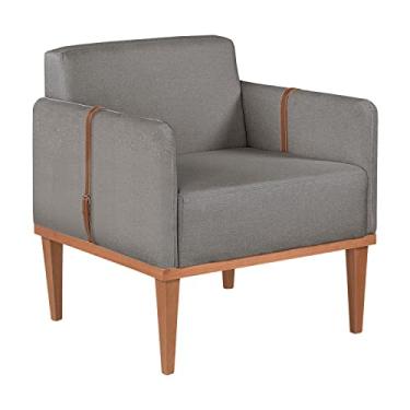 Imagem de Poltrona Duali em Linho Agarb Decor Cor:Linho Cinza