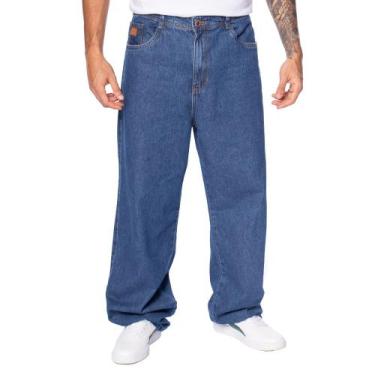 Imagem de Calça Jeans Masculina Max Denim Baggy Tradicional Azul, Azul, 42