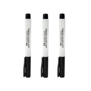 Imagem de Kit 3x Caneta Marcador Permanente Preto Faber Castell Orig