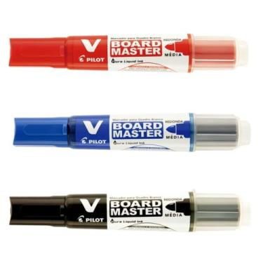 Imagem de Kit 3 Marcadores Pilot V-Board Master Quadro Branco