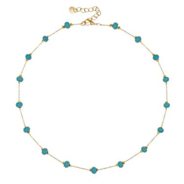 Imagem de JNF Danity Conjunto de colar e brincos de imitação de pérolas para mulheres em camadas de pérolas fofas margaridas gargantilha colares turquesa joia presente, X-Large, Banhado a ouro, Pérola sintética