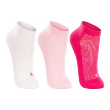 Imagem de Meia Lupo Infantil 2725 Kit 3 Pares -, Branco, Rosa, 30-36
