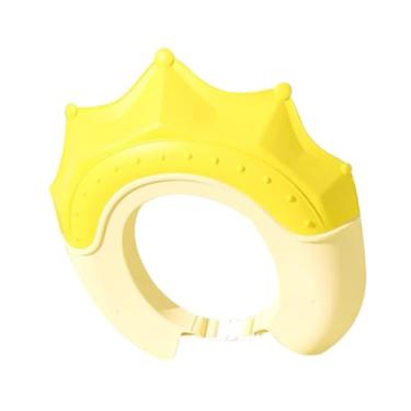 Imagem de YIJU Touca de banho de bebê com viseira de chuveiro, desenho animado, reutilizável, proteção para olhos e ouvidos, xampu, viseira, chapéu para bebês, Amarelo