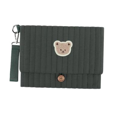 Imagem de Almencla Bolsa de fraldas de pano para bebê, organizador de fraldas, bolsa multifuncional para fraldas, organizador de para bebê para atividades ao ar livre, Verde