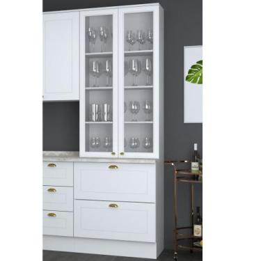 Imagem de Cristaleira 2 Portas 2 Gavetas Nova York Henn, Branco HP