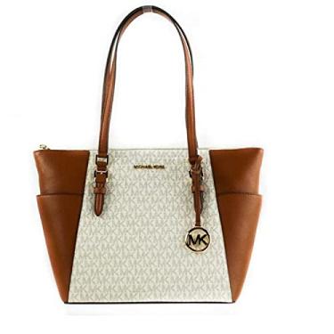 Imagem de Bolsa Michael Kors Charlotte grande com zíper na parte superior, Vanilla